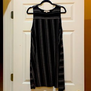 Loft Black and White Swing Dress